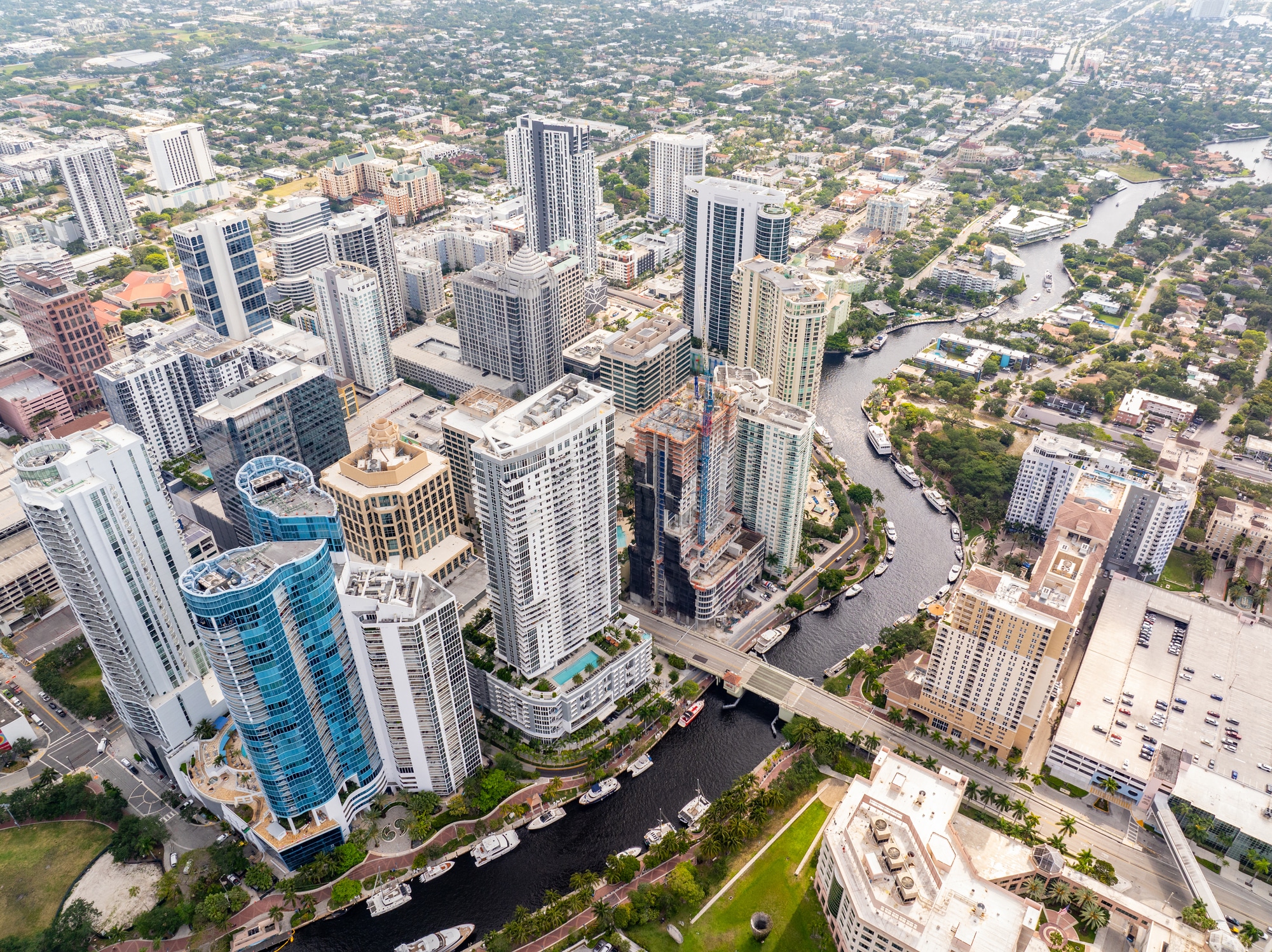 Downtown Fort Lauderdale’s vibrant skyline and waterways — a perfect destination for those moving to Fort Lauderdale