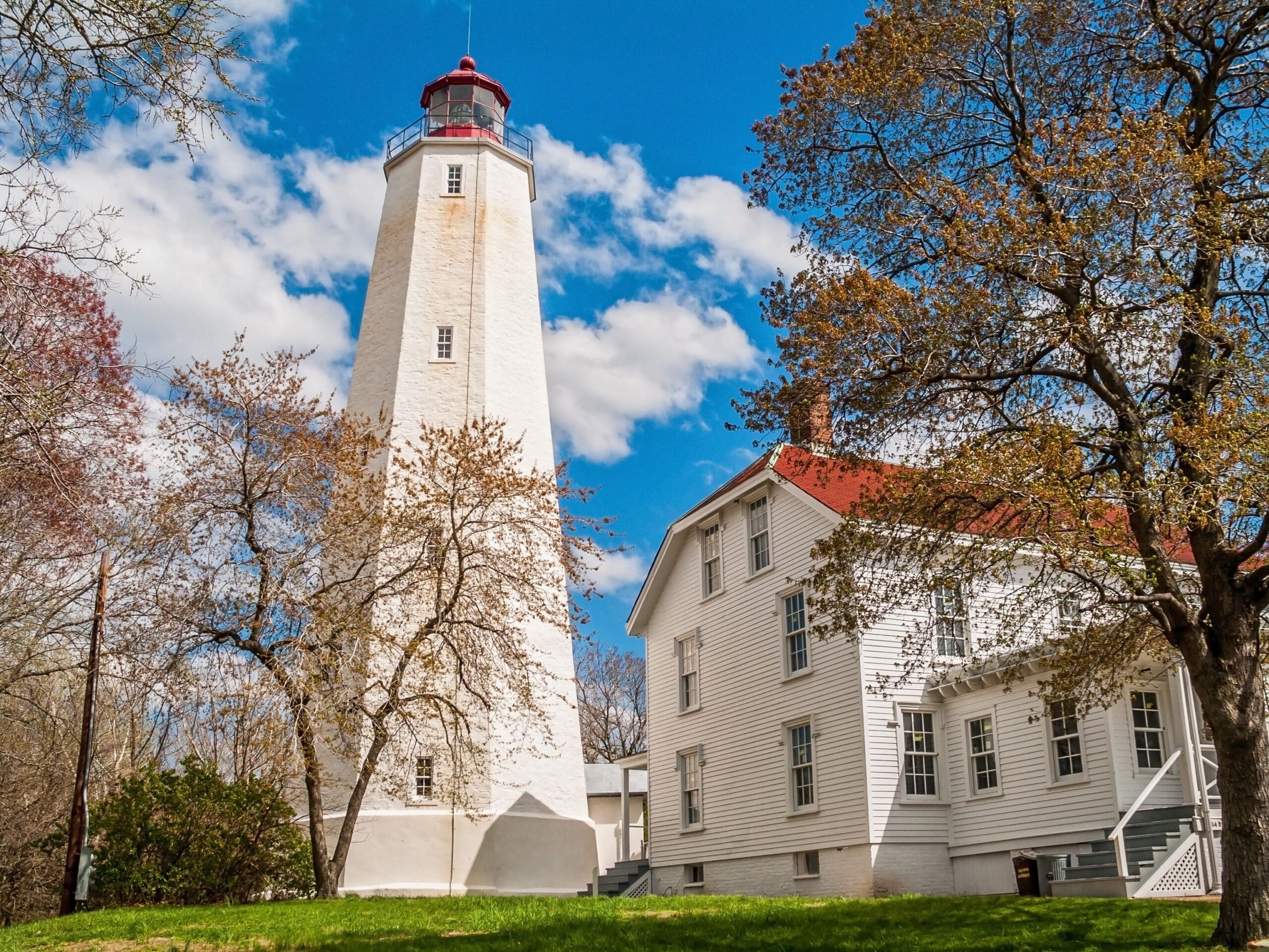 Sandy Hook Lighthouse, the oldest working lighthouse in the U.S. — a great place to explore when living in New Jersey