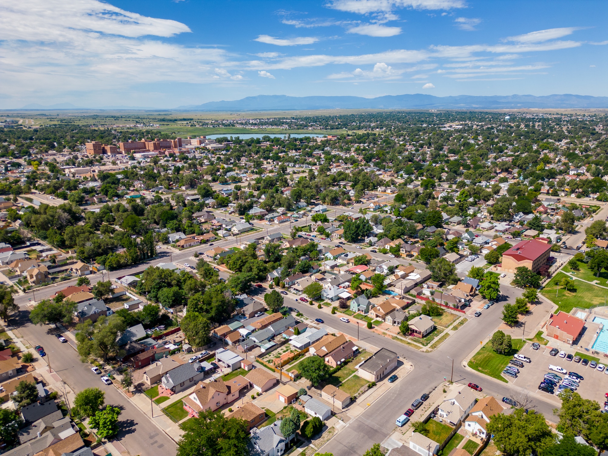 A scenic, aerial view of one of Colorado’s neighborhoods seeing rising housing costs