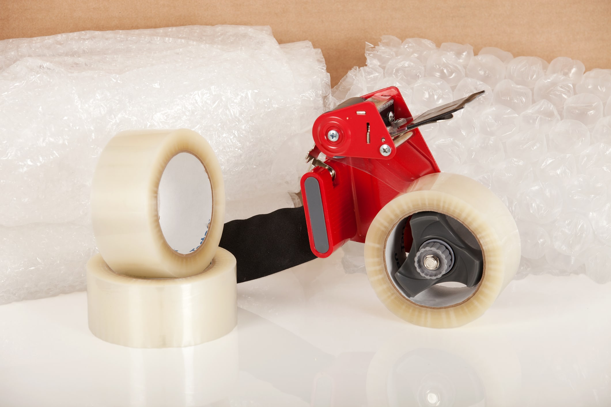 Packing tape, an essential supply when packing a TV for moving