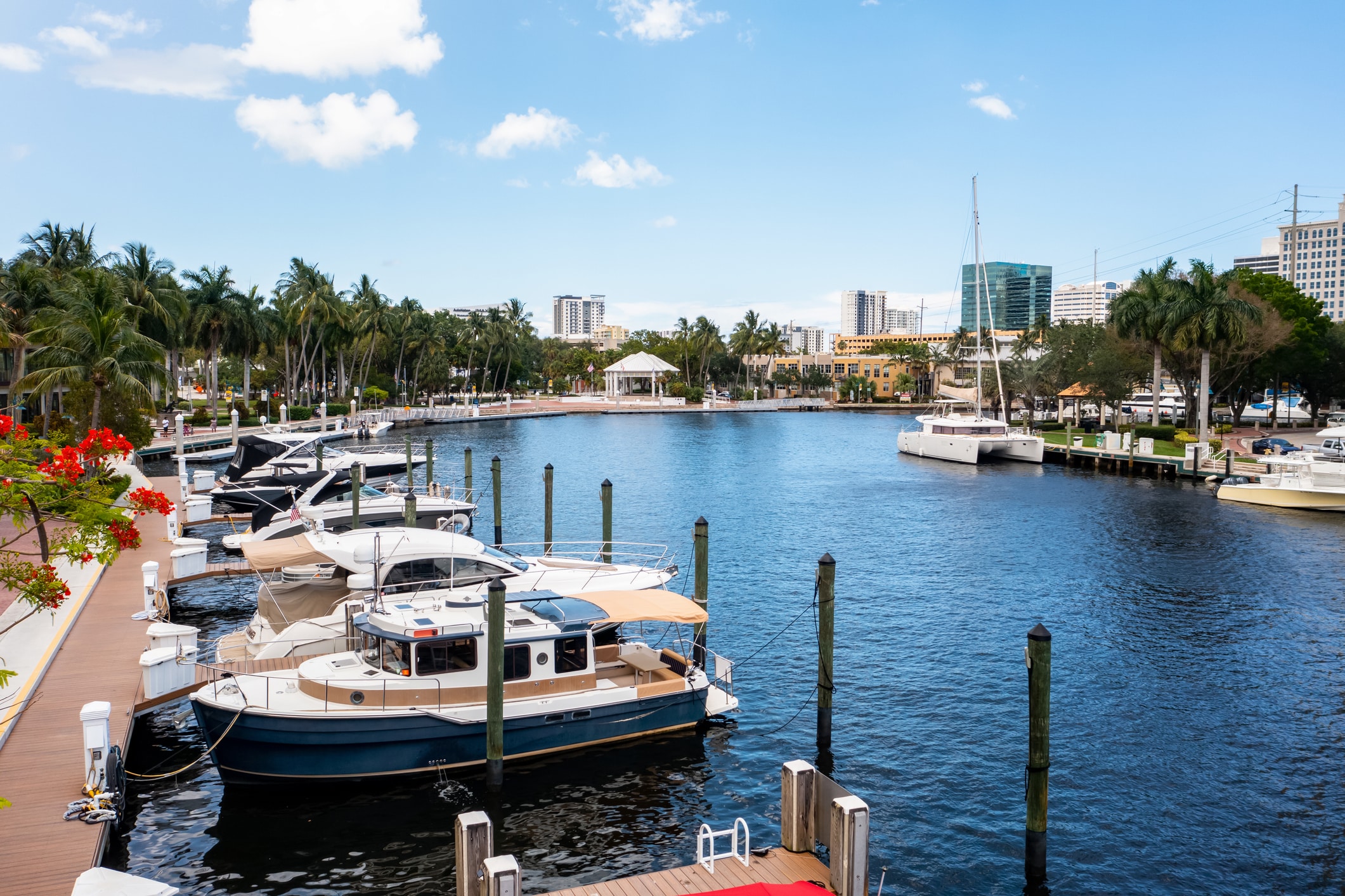 Boats docked along Sailboat Bend, Fort Lauderdale’s most bohemian neighborhood