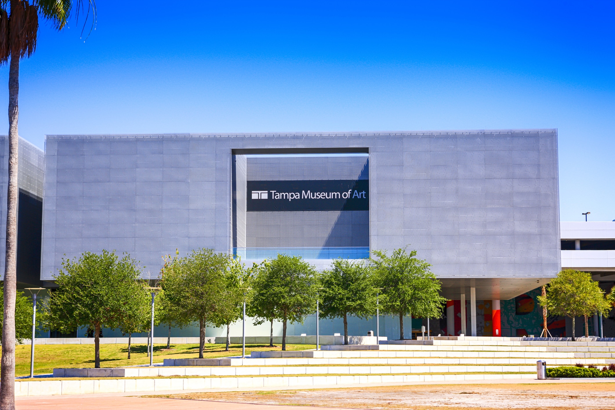 Facade of the Tampa Museum of Art in the heart of the Downtown River Arts District