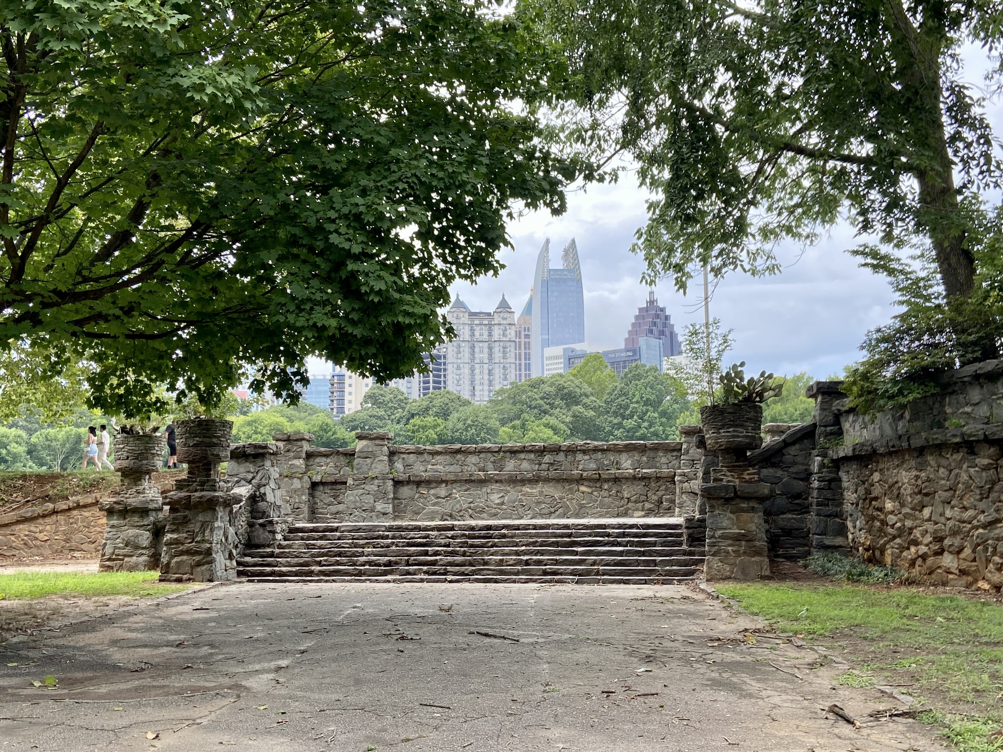 Piedmont Park in Atlanta, Georgia Stone staircase and wall in Piedmont Park, located in the Atlanta neighborhood of Midtown