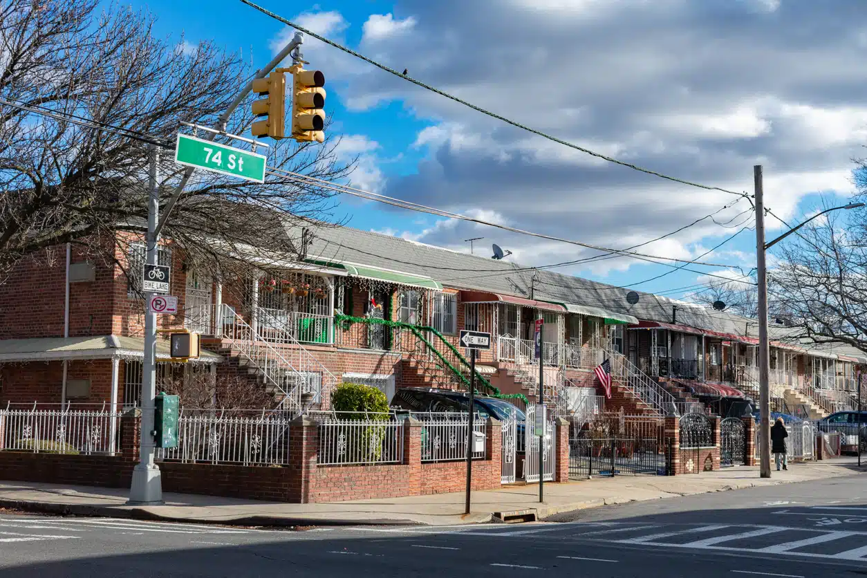 Street view of 74th Street in Jackson Heights, one of the best neighborhoods in Queens